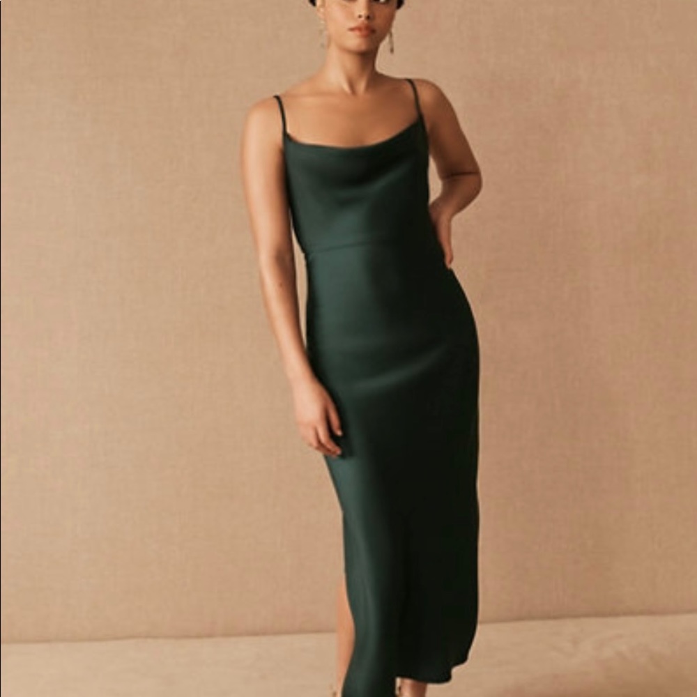 BHLDN Cali Satin Charmeuse MIDI Dress